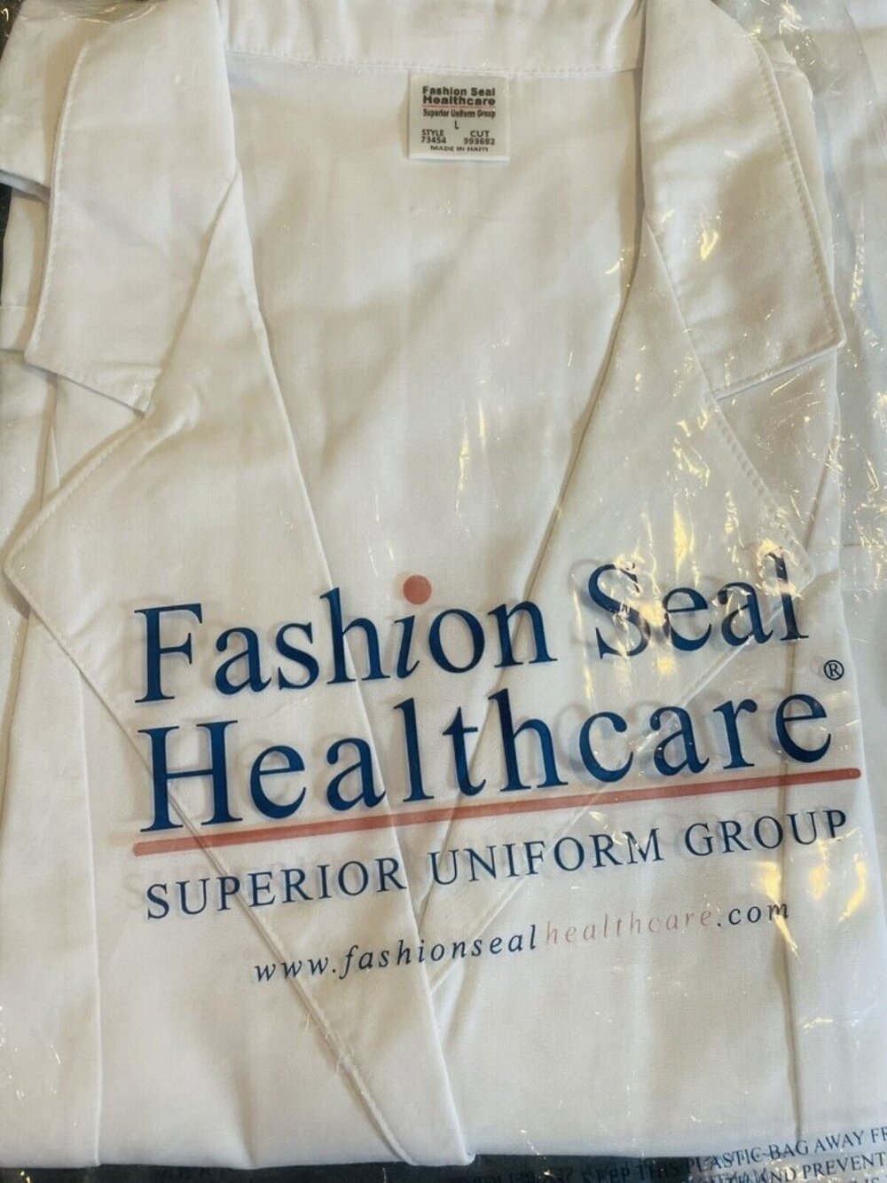 Fashion Seal Short Sleeve Fitted Lab Coat Scrub Top SZ Large Women Style 73454 - Picture 2 of 7